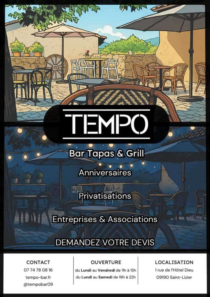 Flyer de Tempo Bar a Saint-Lizier